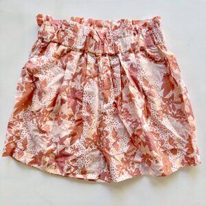 Kate Quinn Skirt | Floral Print, Paperbag Waist, Tie Front | Rust & Cream | 3T